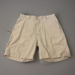 Vineyard Vines Men's Shorts Size 34 Breaker Shorts Tan Brown Khaki Checkered EUC